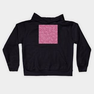 Bunch of roses in flowing linework - berry pink mauve and off white Kids Hoodie